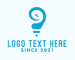 Light Bulb - Blue Plane Light Bulb logo design