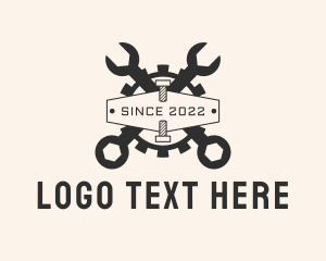 Auto Shop - Mechanical Cog Wrench logo design