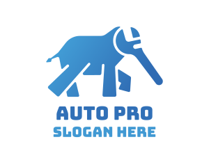 Tool - Blue Elephant Wrench logo design