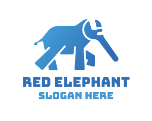 Blue Elephant Wrench logo design