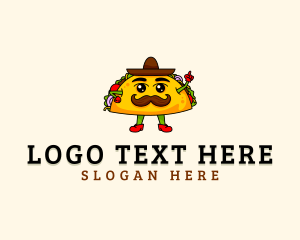 Burrito - Cute Taco Mustache logo design