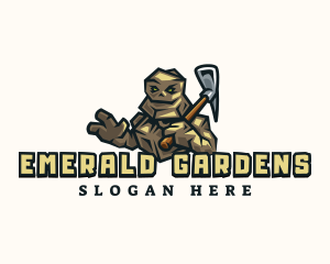 Stone Golem Pickaxe logo design