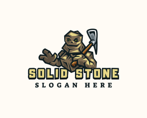 Rock - Rock Golem Pickaxe logo design