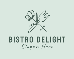 Restaurant Flower Fork logo design