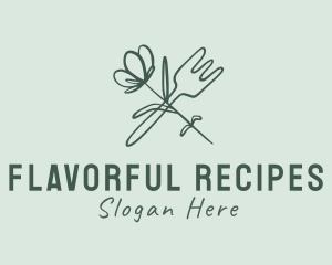 Cookbook - Restaurant Flower Fork logo design