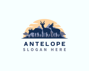 Springbok Antelope Deer logo design