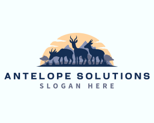 Antelope - Springbok Antelope Deer logo design