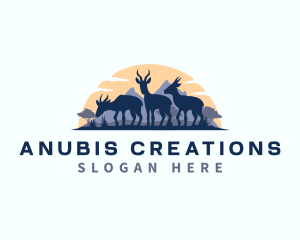 Springbok Antelope Deer logo design