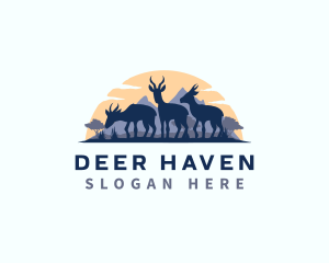 Deer - Springbok Antelope Deer logo design