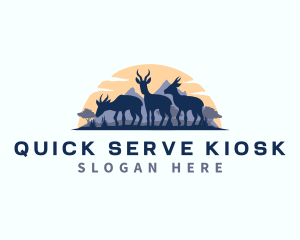 Springbok Antelope Deer logo design