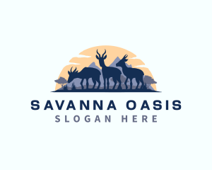 Savanna - Springbok Antelope Deer logo design