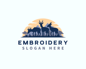 Springbok Antelope Deer logo design