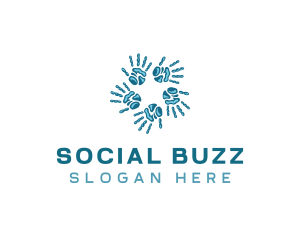 Social Community Hand logo design
