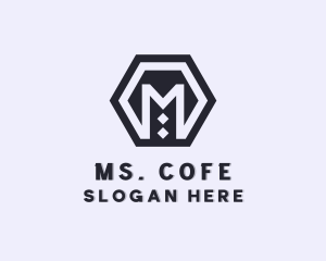 Mechanical Geometric Hexagon logo design