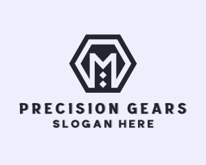 Mechanical - Mechanical Geometric Hexagon logo design