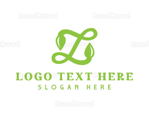 Leafy Letter L Script Logo