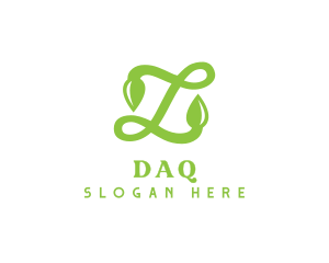 Leafy Letter L Script Logo