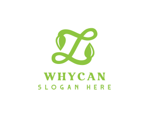 Leafy Letter L Script Logo