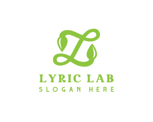 Leafy Letter L Script logo design