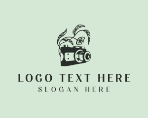 Vlog - Floral Videography Camera logo design
