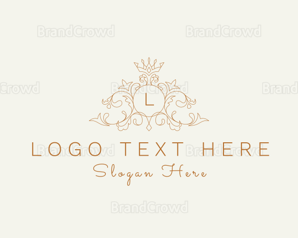 Ornamental Victorian Crown Vines Logo