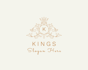 Ornamental Victorian Crown Vines logo design