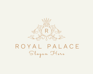 Ornamental Victorian Crown Vines logo design