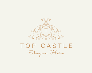 Ornamental Victorian Crown Vines logo design