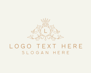 High End - Ornamental Victorian Crown Vines logo design