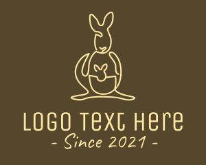 Conservation - Australian Kangaroo Joey Monoline logo design