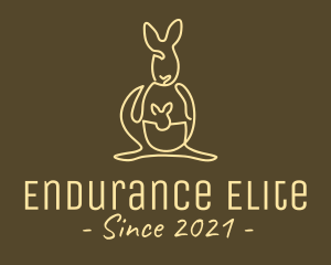 Australian Kangaroo Joey Monoline logo design