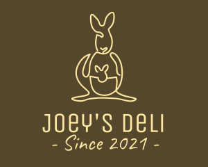 Joey - Australian Kangaroo Joey Monoline logo design