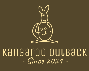 Australian - Australian Kangaroo Joey Monoline logo design