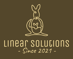 Linear - Australian Kangaroo Joey Monoline logo design