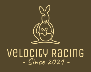 Australian Kangaroo Joey Monoline logo design