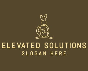 Australian Kangaroo Joey Monoline logo design