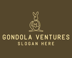 Australian Kangaroo Joey Monoline logo design