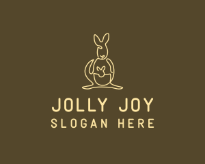 Australian Kangaroo Joey Monoline logo design