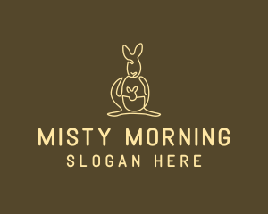 Australian Kangaroo Joey Monoline logo design