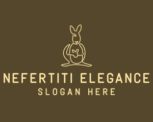 Australian Kangaroo Joey Monoline logo design