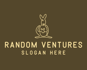 Australian Kangaroo Joey Monoline logo design