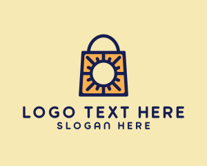 Online Shopper - Sun Shopping Bag logo design
