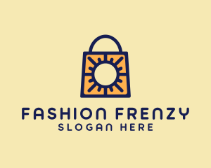 Shopaholic - Sun Shopping Bag logo design