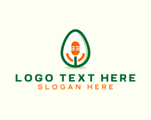 Microphone - Avocado Mic Podcast logo design