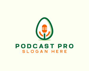 Podcaster - Avocado Mic Podcast logo design