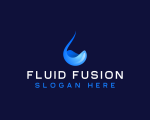 Droplet Fluid Water logo design