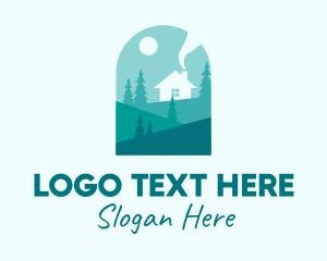 Campgrounds - Campsite Forest Cabin logo design