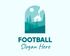Scene - Campsite Forest Cabin logo design