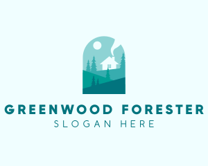 Campsite Forest Cabin  logo design