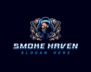 Ninja Smoking Avatar logo design